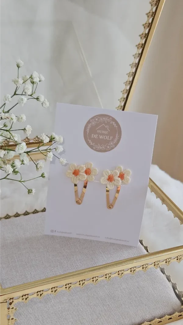 Haarspeldjes Duo Fleur - Creme