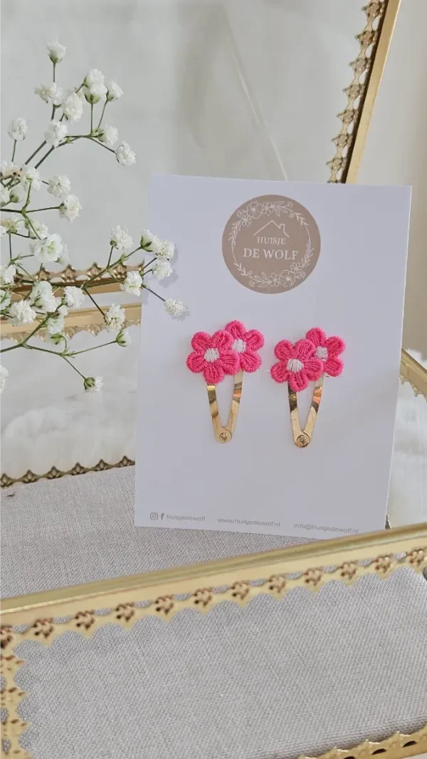 Haarspeldjes Duo Fleur - Fuchsia