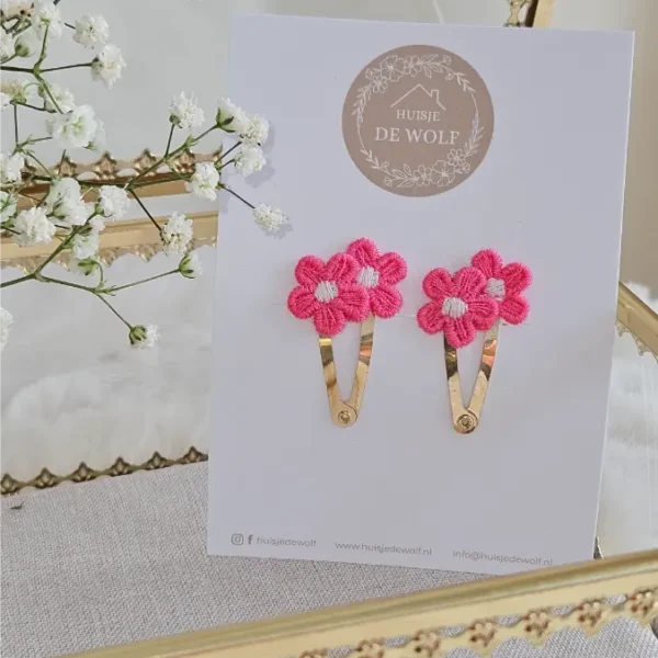 Haarspeldjes Duo Fleur - Fuchsia