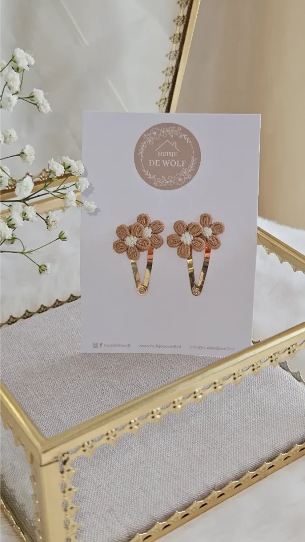Haarspeldjes Duo Fleur - Latte