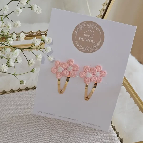 Haarspeldjes Duo Fleur - Lichtroze