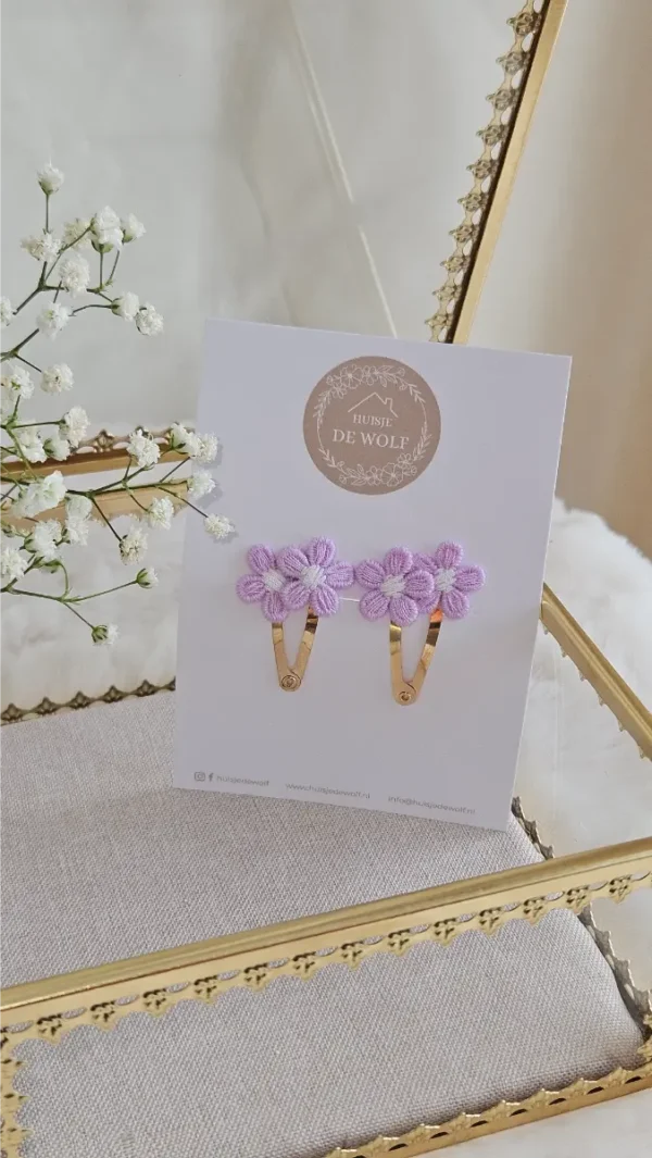Haarspeldjes Duo Fleur - Lila