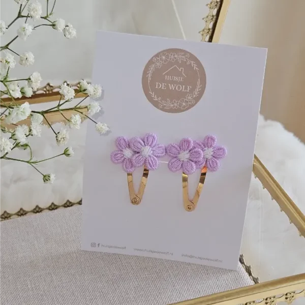 Haarspeldjes Duo Fleur - Lila