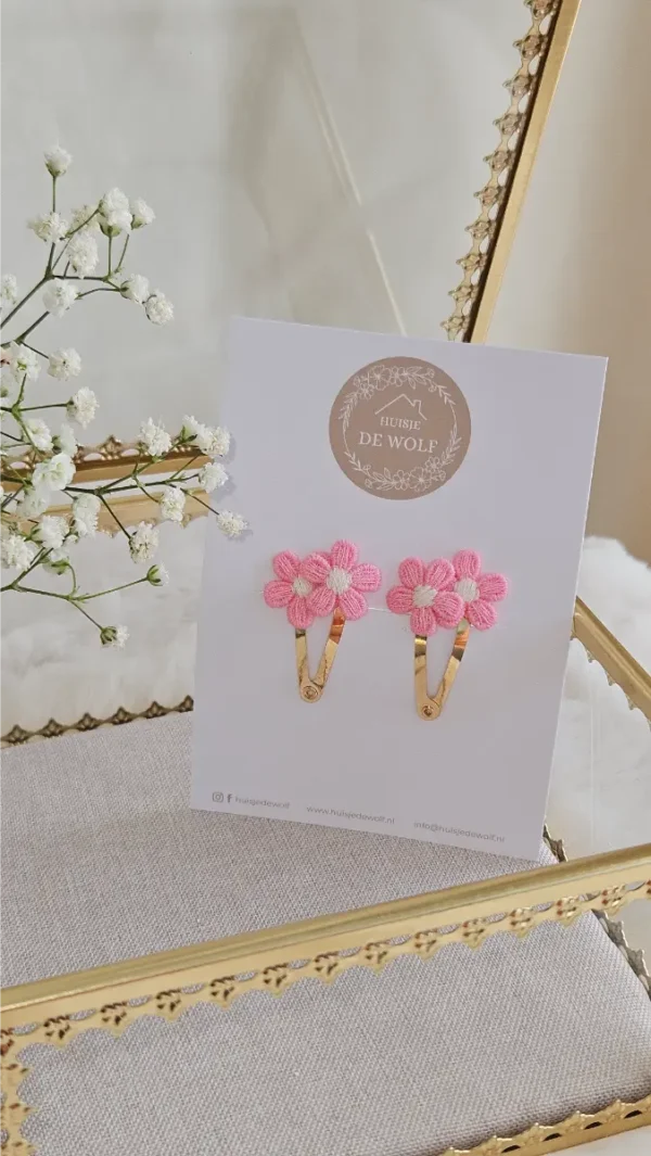 Haarspeldjes Duo Fleur - Roze