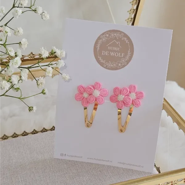 Haarspeldjes Duo Fleur - Roze