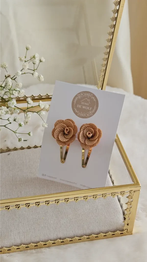 Haarspeldjes Duo Rosa - Latte