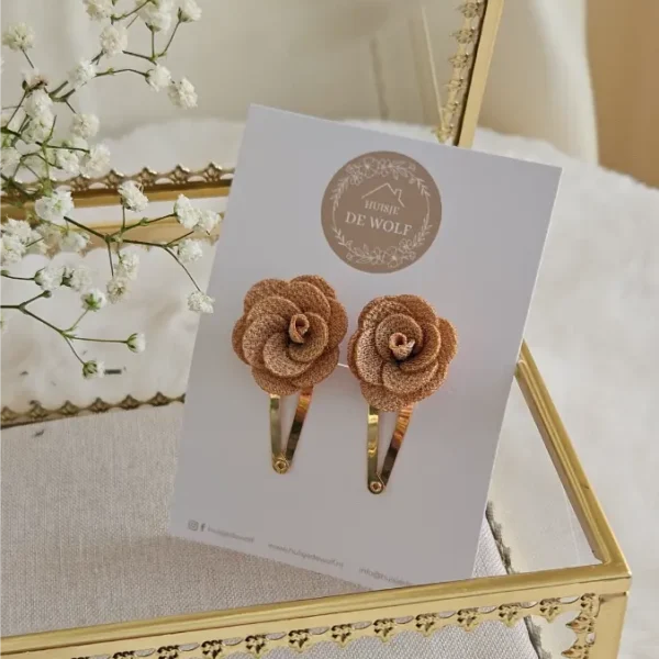 Haarspeldjes Duo Rosa - Latte