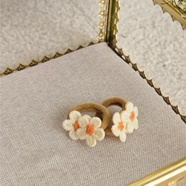 Mini Elastiekjes Fleur Beige