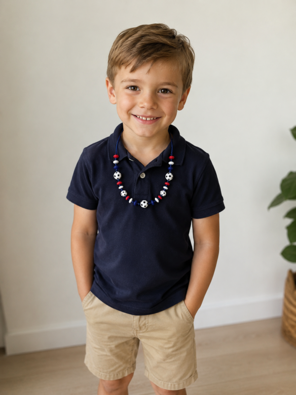 jongen met voetbalkeeting Ketting | Otis - Blauw